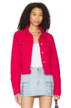 FREE PEOPLE Rumors Denim Jacket Strawberry