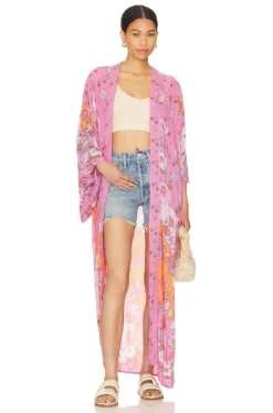 FREE PEOPLE X Intimately FP Hidden Hills Maxi Kimono Blossom