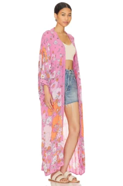 FREE PEOPLE X Intimately FP Hidden Hills Maxi Kimono Blossom -Fashion Clothing FREE WO775 V3