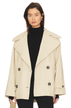 FREE PEOPLE Highlands Peacoat In Tea Combo Tea Combo