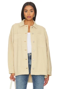 FREE PEOPLE Madison City Shacket Warm Camel