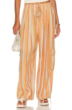 FREE PEOPLE Palash Cargo Pant Creamsicle Combo