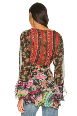 FREE PEOPLE X REVOLVE Magic Hour Wrap Top Black Combo -Fashion Clothing FREE WS3623 V3