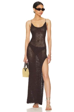 Sima Maxi Dress Chocolate Brown