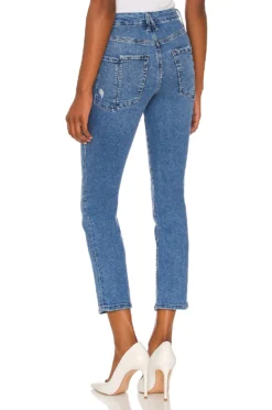 GOOD AMERICAN Good Straight With Split Back Pockets Indigo127 -Fashion Clothing GAME WJ35 V5