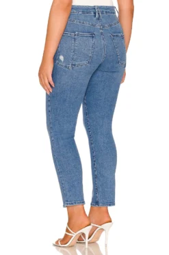 GOOD AMERICAN Good Straight With Split Back Pockets Indigo127 -Fashion Clothing GAME WJ35 V6