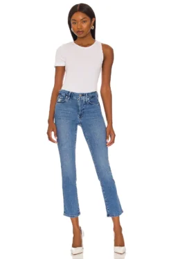 GOOD AMERICAN Good Straight With Split Back Pockets Indigo127 -Fashion Clothing GAME WJ35 V7