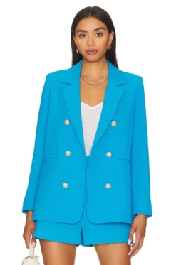 Leighton Crepe Blazer Amalfi Blue