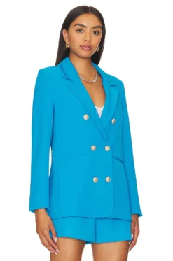Leighton Crepe Blazer Amalfi Blue -Fashion Clothing GLOV WO118 V3
