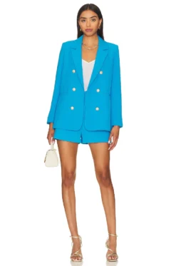 Leighton Crepe Blazer Amalfi Blue -Fashion Clothing GLOV WO118 V5