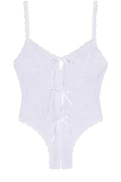 HANKY PANKY Lace Open Bodysuit Black -Fashion Clothing HANK WI734 V1