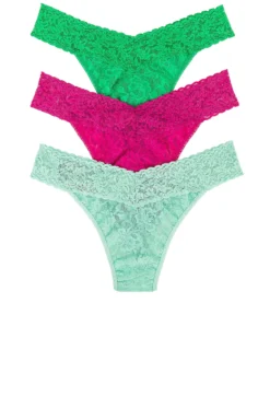 HANKY PANKY Original Rise Thong 3-pack Mint Spring Green, Retrospective, & Intuition
