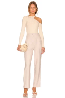 Flat Rib Asymmetrical Top Off White 9 Flat Rib Asymmetrical Top Off White -Fashion Clothing HARL WS994 V4