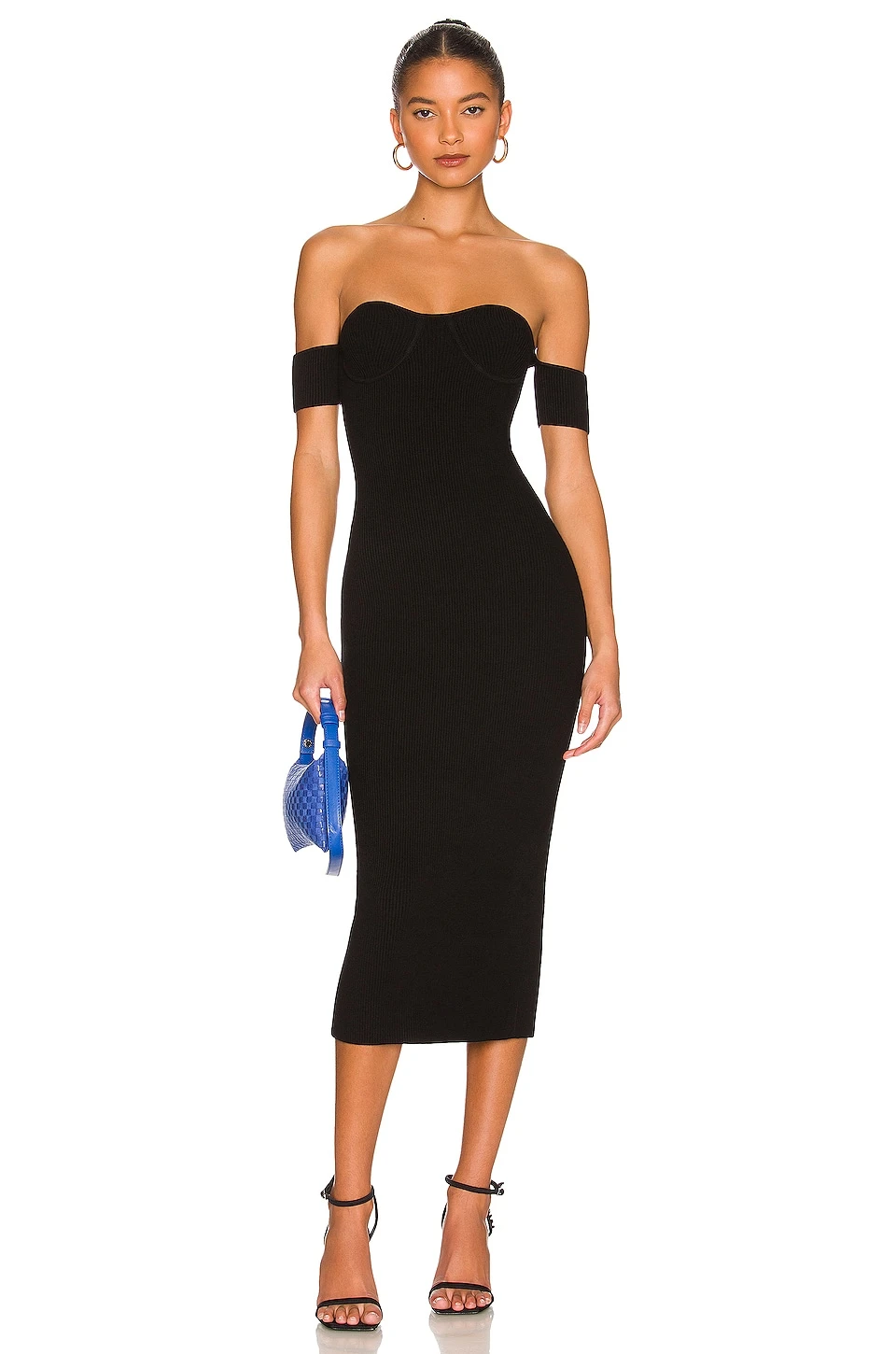 Helmut Lang Contour Midi Dress Black 1 Helmut Lang Contour Midi Dress Black