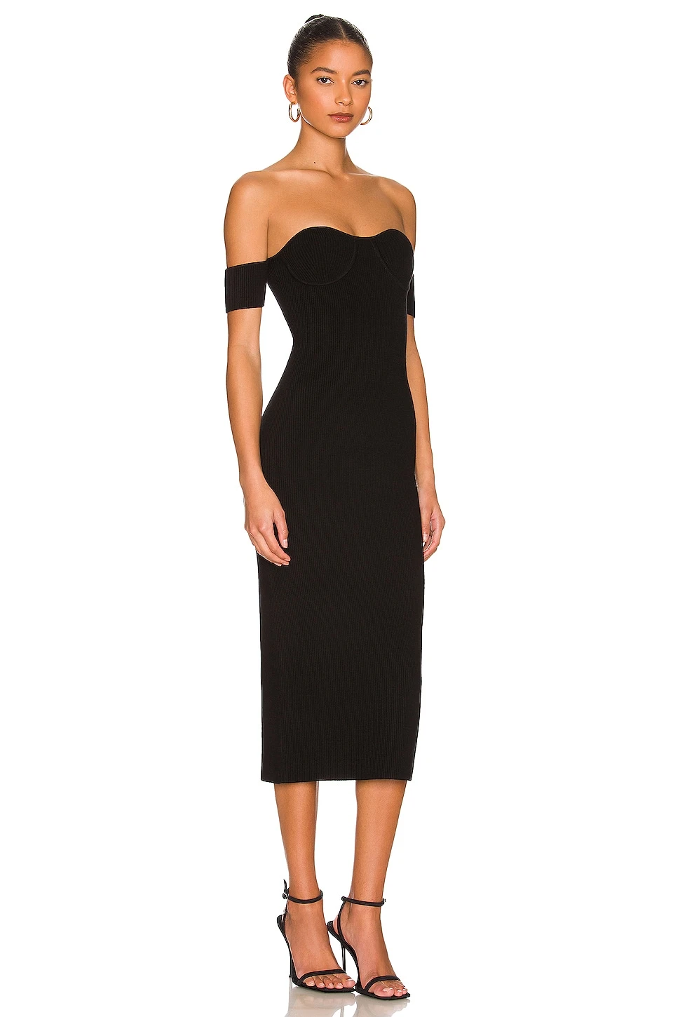 Helmut Lang Contour Midi Dress Black 2 Helmut Lang Contour Midi Dress Black - Image 2