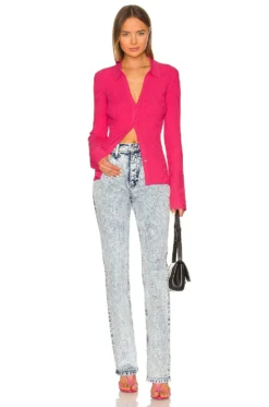 Helmut Lang Rib Cardigan Rose 7 Helmut Lang Rib Cardigan Rose -Fashion Clothing HLNR WK29 V4