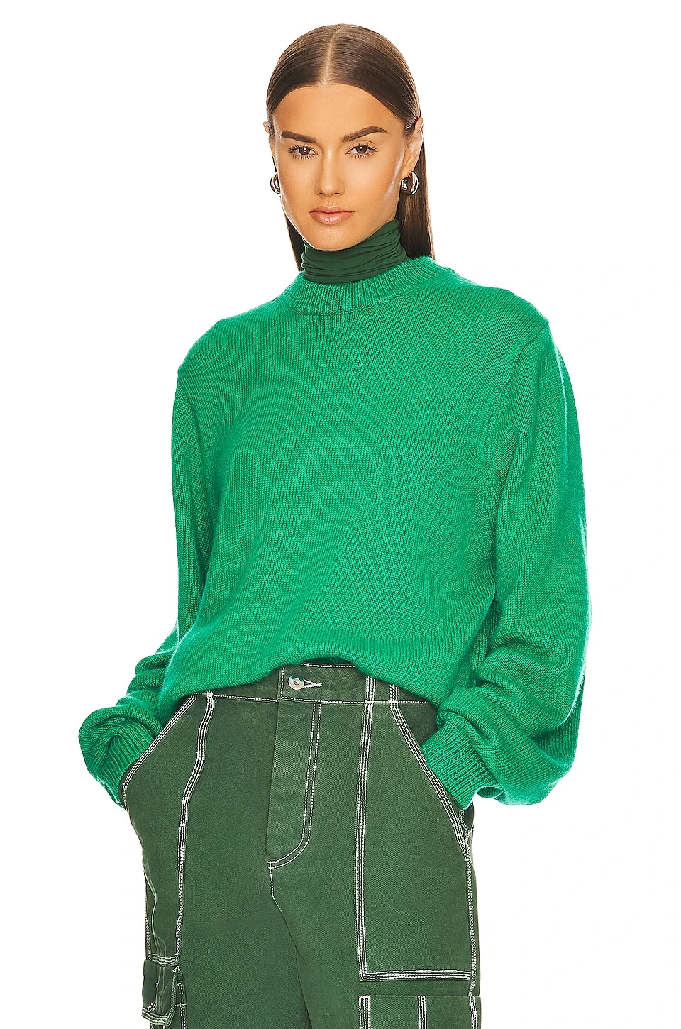 Lynnea Crew Pullover Green 6 Lynnea Crew Pullover Green - Image 6
