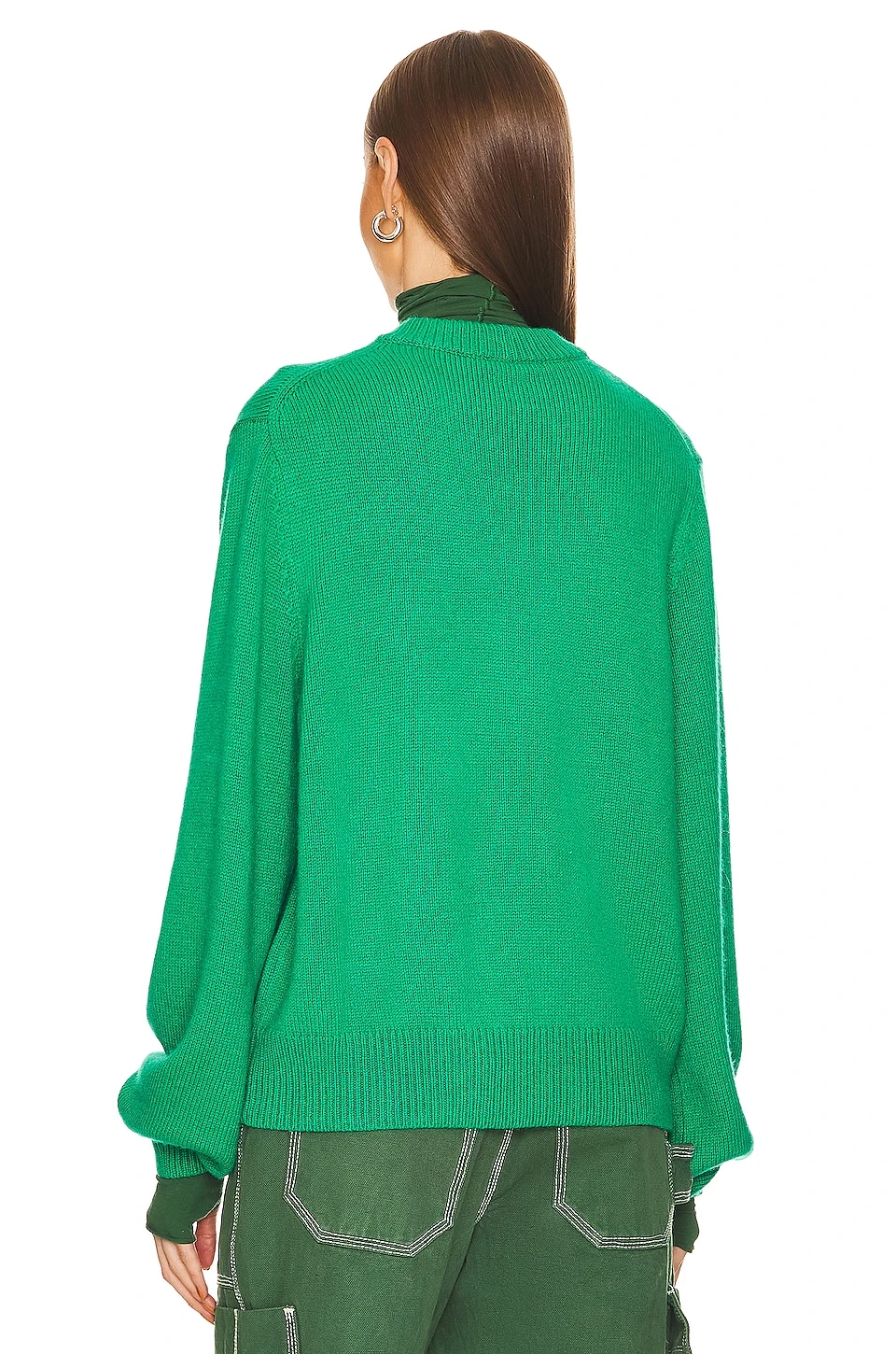 Lynnea Crew Pullover Green 3 Lynnea Crew Pullover Green - Image 3