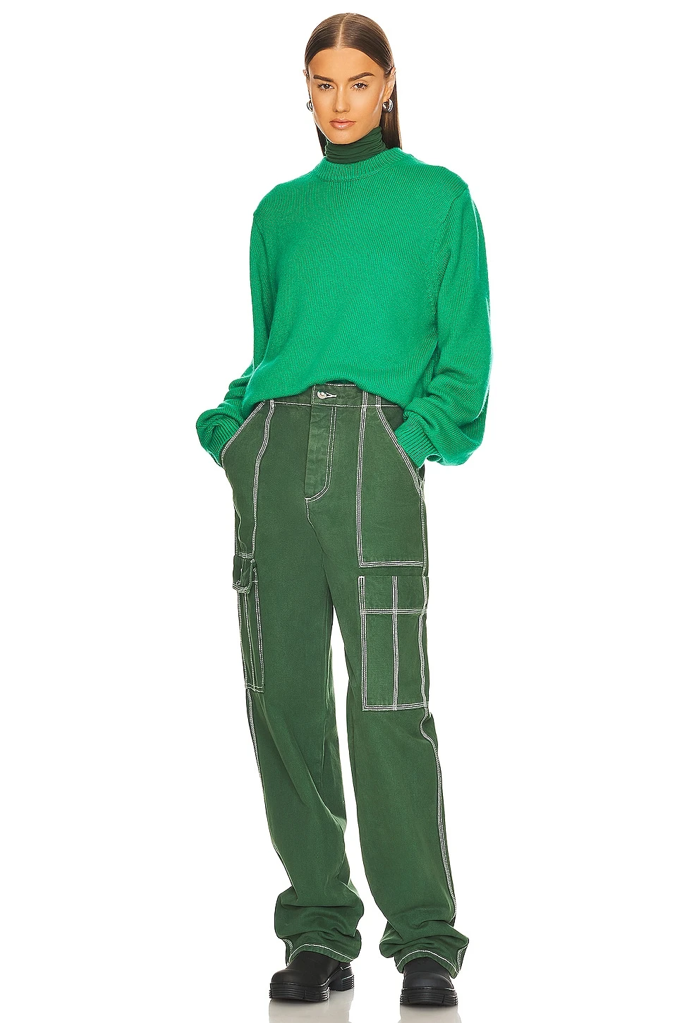 Lynnea Crew Pullover Green 4 Lynnea Crew Pullover Green - Image 4