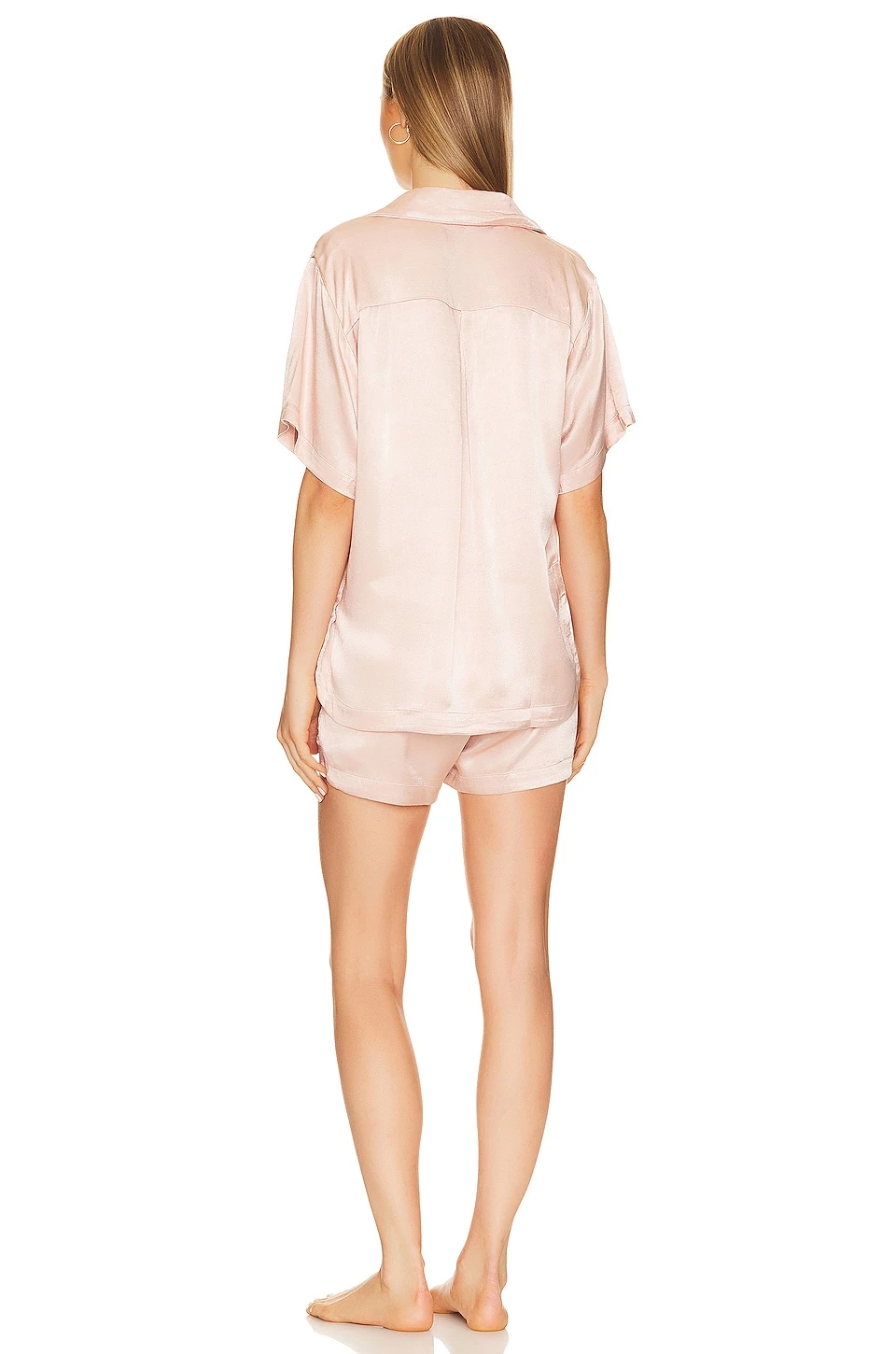 Kiralee Luxury Satin Short Pyjama Set Dusty Rose 3 Kiralee Luxury Satin Short Pyjama Set Dusty Rose - Image 3