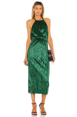 X REVOLVE Farrah Dress Emerald