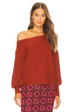 Winifred Wide Neck Sweater Burnt Orange 11 Winifred Wide Neck Sweater Burnt Orange -Fashion Clothing HOOF WK175 V1 1