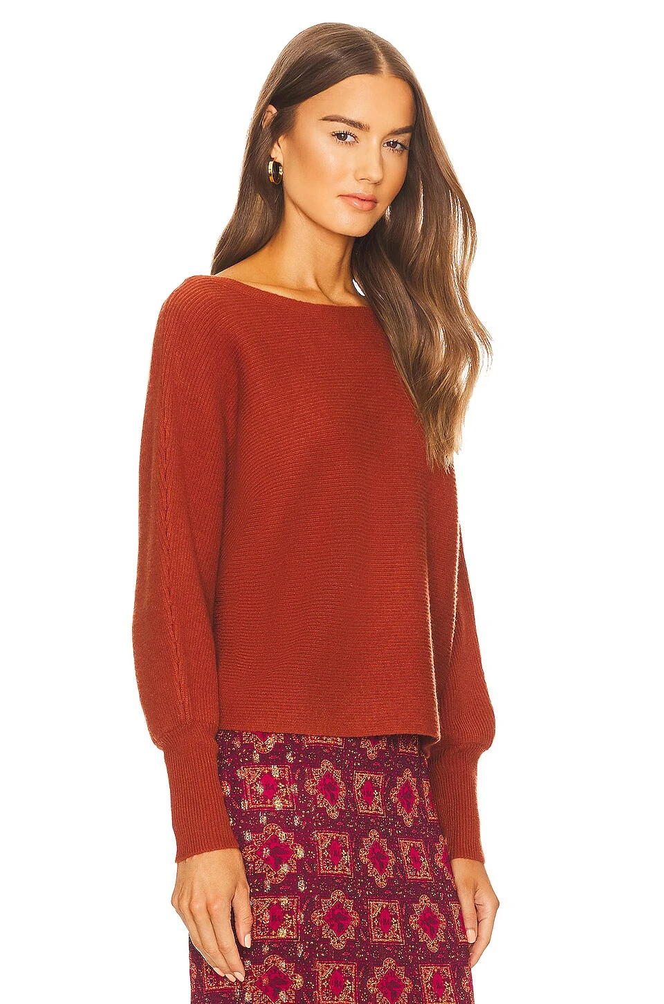 Winifred Wide Neck Sweater Burnt Orange 2 Winifred Wide Neck Sweater Burnt Orange - Image 2