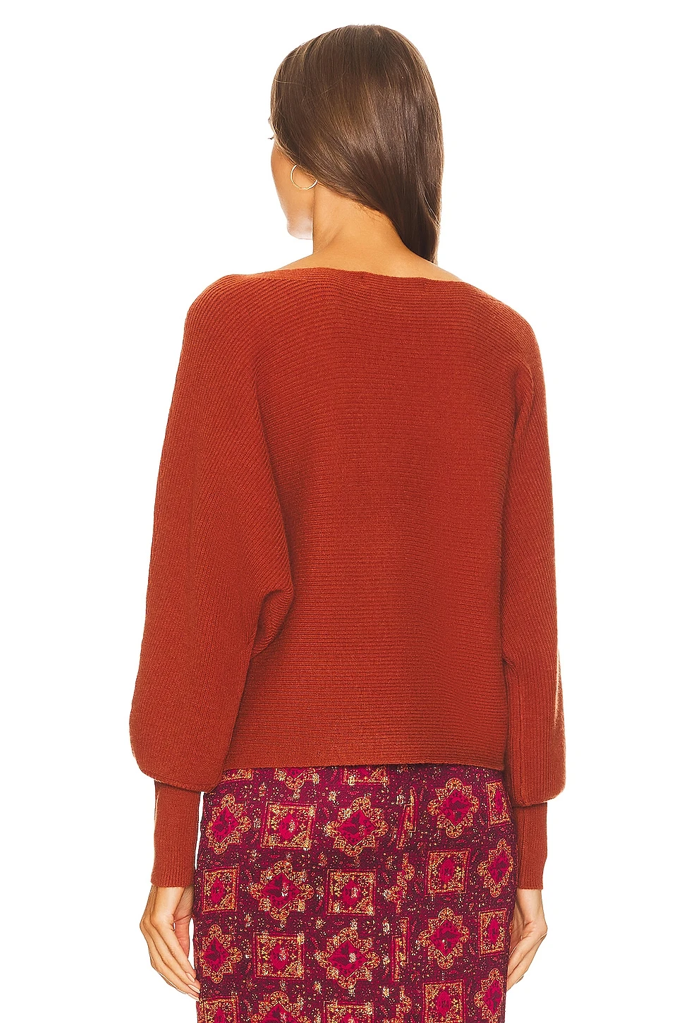 Winifred Wide Neck Sweater Burnt Orange 3 Winifred Wide Neck Sweater Burnt Orange - Image 3