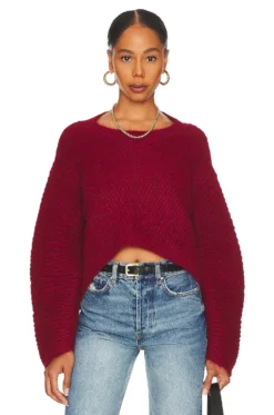 X REVOLVE Edena Sweater Burgundy