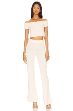 X REVOLVE Brisa Cable Pant Ivory Marl -Fashion Clothing HOOF WP205 V4