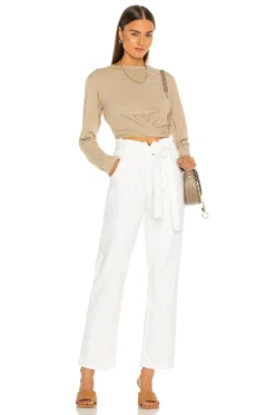 Remi High Rise Paperbag Straight White -Fashion Clothing HUDSON WJ1160 V4