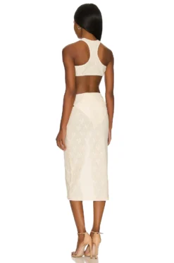 Carina Midi Dress Dusty Ivory -Fashion Clothing HURR WD594 V3