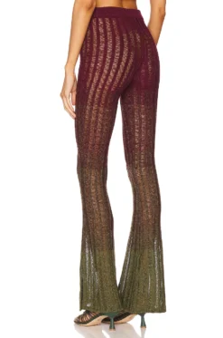 Zicatela Knit Pant W Side Slits Red Green Ombre -Fashion Clothing HURR WP95 V3