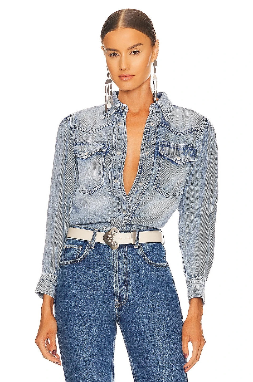 Isabel Marant Etoile TAHISSE 셔츠 LIGHT BLUE 1 Isabel Marant Etoile TAHISSE 셔츠 LIGHT BLUE