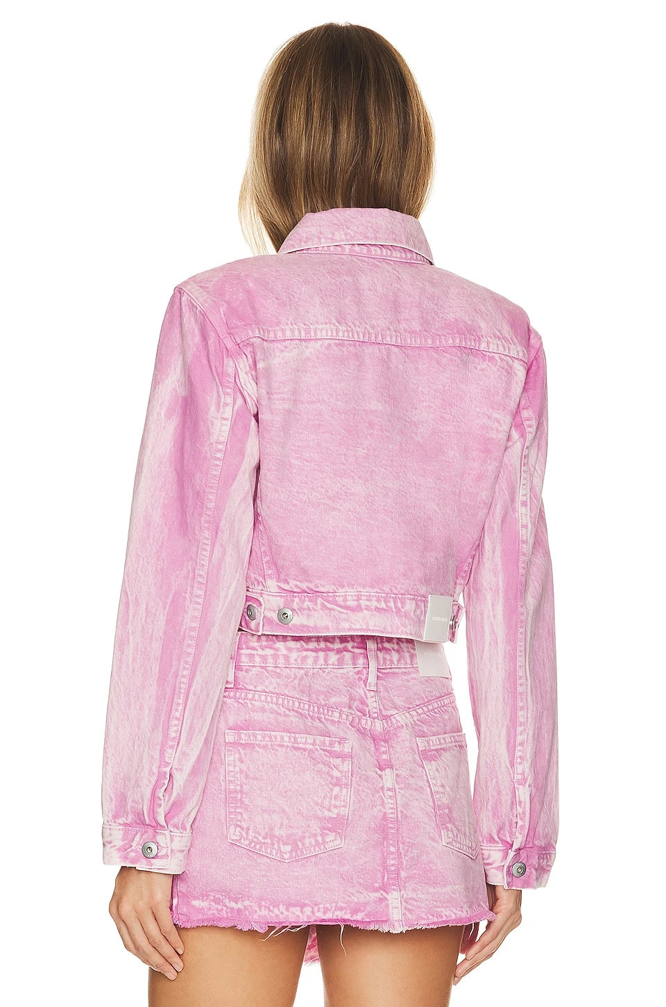 Dove Cropped Denim Jacket Flamingo 3 Dove Cropped Denim Jacket Flamingo - Image 3