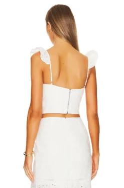 Irma Eyelet Crop Top White 6 Irma Eyelet Crop Top White -Fashion Clothing KARI WS253 V3