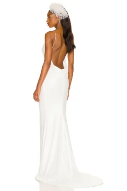 All A Dream Micro Sequin Gown Ivory