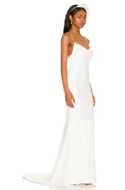 All A Dream Micro Sequin Gown Ivory -Fashion Clothing KATR WD175 V3