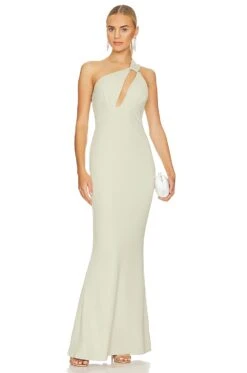 Edgy Dress Sage -Fashion Clothing KATR WD303 V1 1