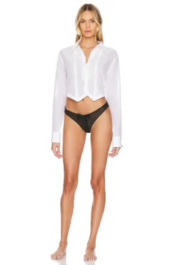 Sheer Tulle Tuxedo Panty Black -Fashion Clothing KIDE WI94 V4