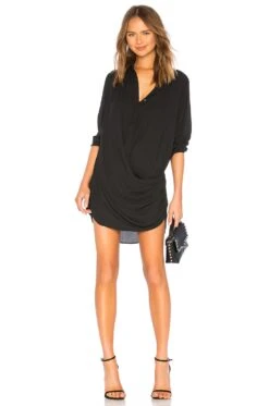 Drape Button Front Mini Black -Fashion Clothing KISA WD331 V1 1