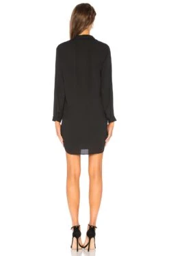 Drape Button Front Mini Black -Fashion Clothing KISA WD331 V3