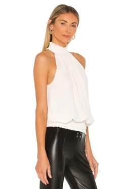 Smocked Neck Tank Cream -Fashion Clothing KISA WS307 V2