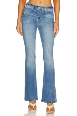 Abilene High Rise Baby Boot Slit Jean Alamo