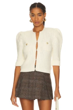 Delilah Crop Cardi Vintage White