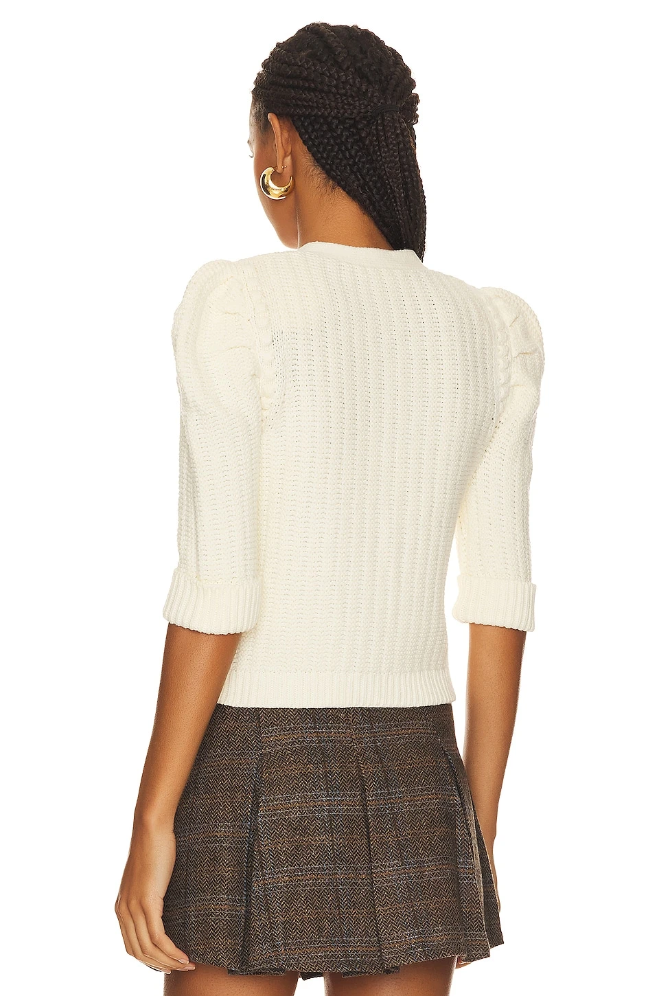 Delilah Crop Cardi Vintage White 3 Delilah Crop Cardi Vintage White - Image 3