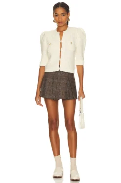 Delilah Crop Cardi Vintage White 7 Delilah Crop Cardi Vintage White -Fashion Clothing LAGR WK105 V4