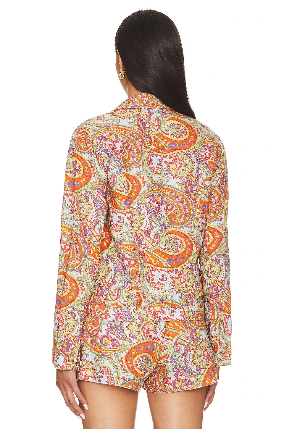 Celine Slime Jacket Light Blue Vintage Paisley 3 Celine Slime Jacket Light Blue Vintage Paisley - Image 3