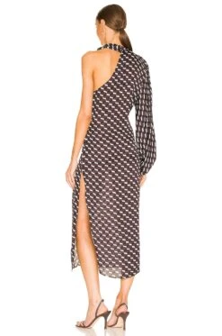 Ray Midi Dress Brown Multi -Fashion Clothing LCDE WD577 V3