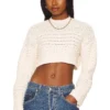 Pasca Pointelle Cropped Sweater Ivory